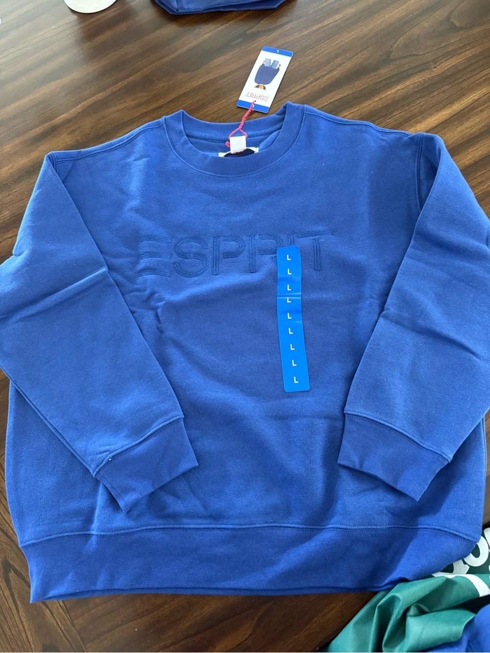 Retro Esprit Women's Blue Logo Crewneck Sweatshirt. Size Large. NWT - Picture 4 of 6